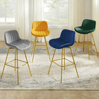 Art Leon Modern Swivel Velvet Barstool (Set of 2)