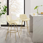 Art Leon Modern Swivel Velvet Barstool (Set of 2)