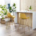 Art Leon Modern Swivel Velvet Barstool (Set of 2)