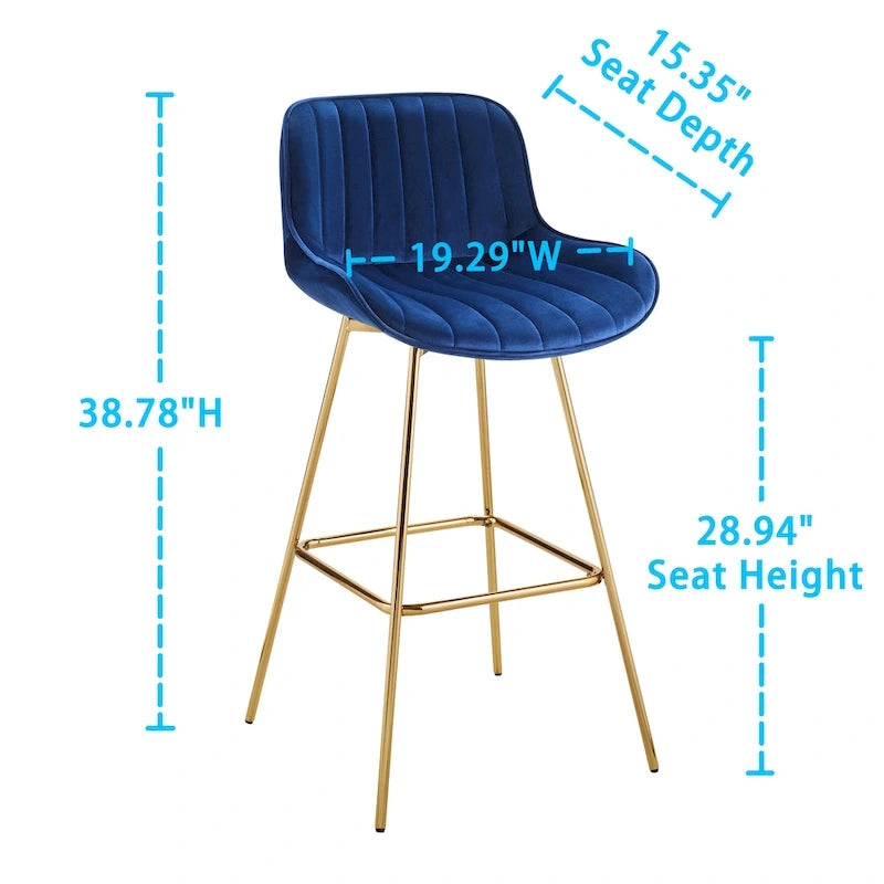 Art Leon Modern Swivel Velvet Barstool (Set of 2)