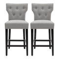 25 Inches Fabric Counter Height Bar Stools Button Tufted Upholstered Island Chairs Set of 2