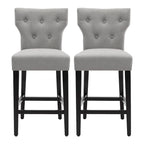 25 Inches Fabric Counter Height Bar Stools Button Tufted Upholstered Island Chairs Set of 2