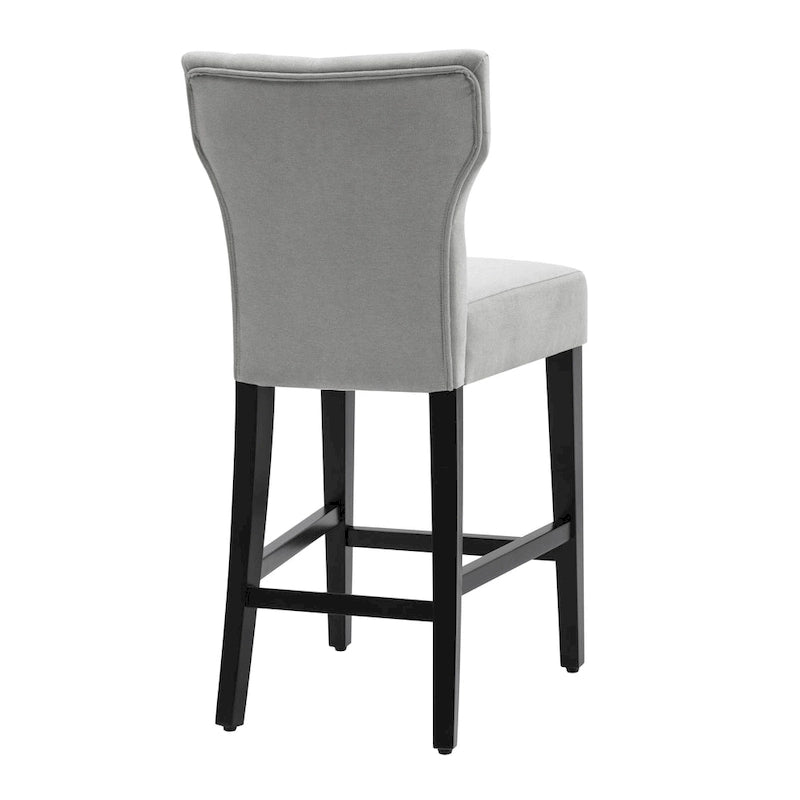 25 Inches Fabric Counter Height Bar Stools Button Tufted Upholstered Island Chairs Set of 2