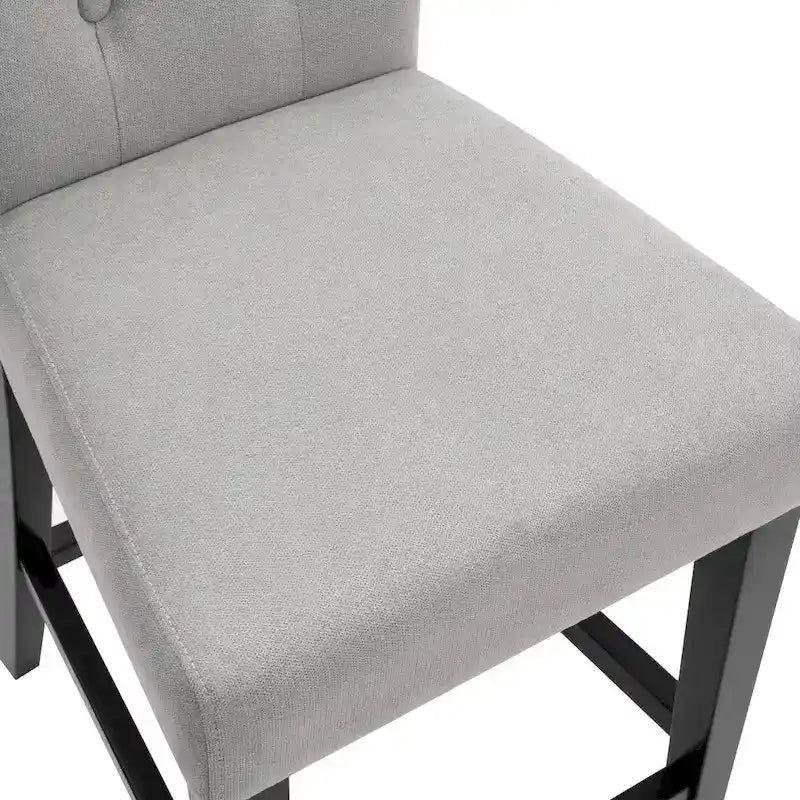 25 Inches Fabric Counter Height Bar Stools Button Tufted Upholstered Island Chairs Set of 2