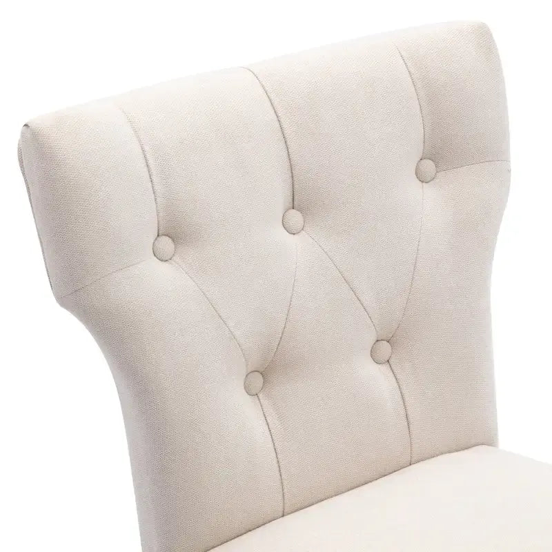 25 Inches Fabric Counter Height Bar Stools Button Tufted Upholstered Island Chairs Set of 2