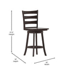 Commercial Wooden Swivel Counter Height Stool