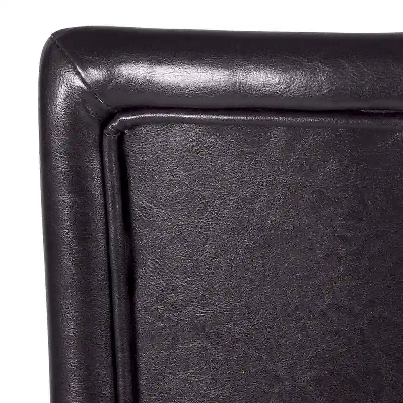 29-inch Luxury Brown Faux Leather Barstool