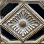 Wooden Accent Table with 3 Cutout Carved Drawers,Vintage Side Table