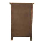 Wooden Accent Table with 3 Cutout Carved Drawers,Vintage Side Table