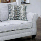Nolinas Transitional Grey Fabric Loveseat with Pillows by Furniture of America