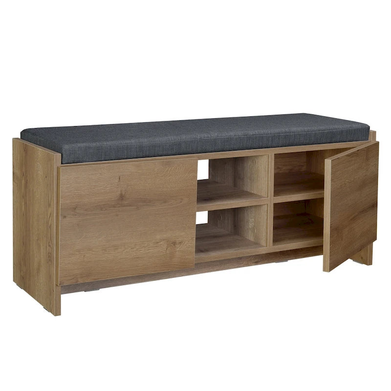 Niche Shoe Storage Cabinet with Shelves and Bench