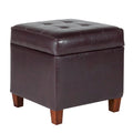 Porch & Den Bittern Square Tufted Faux Leather Storage Ottoman