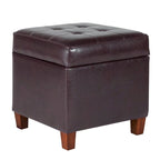Porch & Den Bittern Square Tufted Faux Leather Storage Ottoman