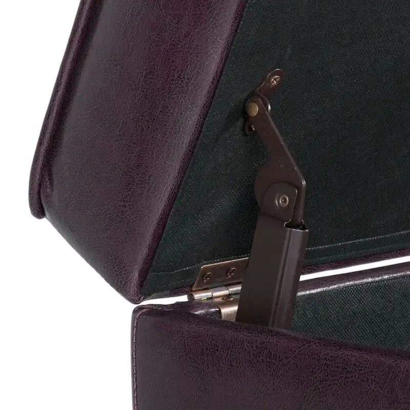 Porch & Den Bittern Square Tufted Faux Leather Storage Ottoman