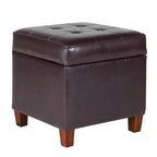 Porch & Den Bittern Square Tufted Faux Leather Storage Ottoman
