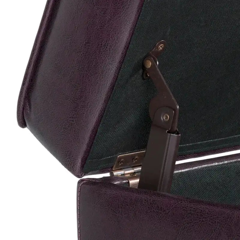 Porch & Den Bittern Square Tufted Faux Leather Storage Ottoman