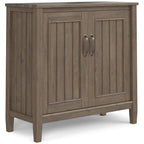 WYNDENHALL Rowan SOLID WOOD 32 inch Wide Contemporary Low Storage Cabinet in Smoky Brown - 14d x 32 w x 31h