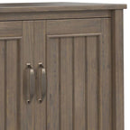 WYNDENHALL Rowan SOLID WOOD 32 inch Wide Contemporary Low Storage Cabinet in Smoky Brown - 14d x 32 w x 31h