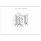 WYNDENHALL Rowan SOLID WOOD 32 inch Wide Contemporary Low Storage Cabinet in Smoky Brown - 14d x 32 w x 31h