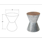 Stamped Metal And Wood Hourglass Accent Table by East at Main