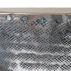 Stamped Metal And Wood Hourglass Accent Table by East at Main