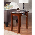 AFI Shaker Chair Side Table with Built-in Charger in Walnut