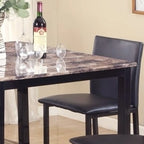 Roundhill Furniture Citico Counter Height Brown/Black Faux Marble 5-piece Dining Set