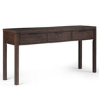 WYNDENHALL Fabian 60 inch Wide Solid Wood Contemporary Console Table in Warm Walnut Brown - 60 W x 16 D x 30 H