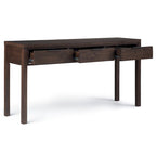 WYNDENHALL Fabian 60 inch Wide Solid Wood Contemporary Console Table in Warm Walnut Brown - 60 W x 16 D x 30 H