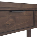 WYNDENHALL Fabian 60 inch Wide Solid Wood Contemporary Console Table in Warm Walnut Brown - 60 W x 16 D x 30 H