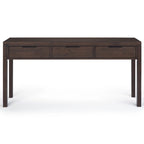 WYNDENHALL Fabian 60 inch Wide Solid Wood Contemporary Console Table in Warm Walnut Brown - 60 W x 16 D x 30 H