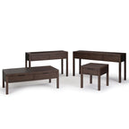 WYNDENHALL Fabian 60 inch Wide Solid Wood Contemporary Console Table in Warm Walnut Brown - 60 W x 16 D x 30 H