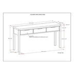 WYNDENHALL Fabian 60 inch Wide Solid Wood Contemporary Console Table in Warm Walnut Brown - 60 W x 16 D x 30 H