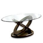 Faza Contemporary Walnut 48-inch Glass Top 3-Piece Accent Table Set by Furniture of America
