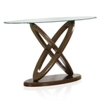 Faza Contemporary Walnut 48-inch Glass Top 3-Piece Accent Table Set by Furniture of America