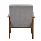 Porthos Home Sena Accent Chair With Wooden Legs & Suede Upholstery
