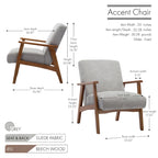 Porthos Home Sena Accent Chair With Wooden Legs & Suede Upholstery