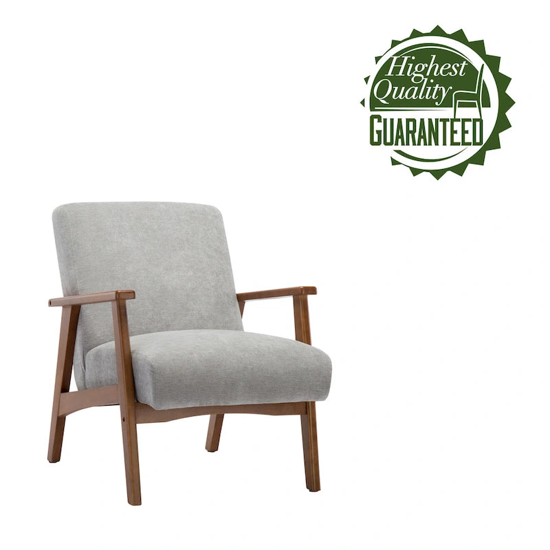 Porthos Home Sena Accent Chair With Wooden Legs & Suede Upholstery