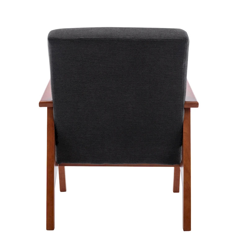 Porthos Home Sena Accent Chair With Wooden Legs & Suede Upholstery