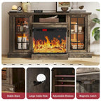 59Fireplace TV Stand with 3-Sided Glass Electric Fireplace