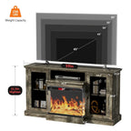 59Fireplace TV Stand with 3-Sided Glass Electric Fireplace