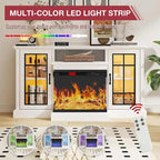 59Fireplace TV Stand with 3-Sided Glass Electric Fireplace