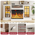 59Fireplace TV Stand with 3-Sided Glass Electric Fireplace