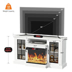 59Fireplace TV Stand with 3-Sided Glass Electric Fireplace