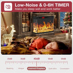 59Fireplace TV Stand with 3-Sided Glass Electric Fireplace