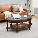 Solid Wood End Tables Coffee Tables Console Table with Glass Top