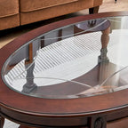 Solid Wood End Tables Coffee Tables Console Table with Glass Top