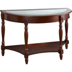 Solid Wood End Tables Coffee Tables Console Table with Glass Top