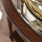 Solid Wood End Tables Coffee Tables Console Table with Glass Top