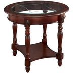 Solid Wood End Tables Coffee Tables Console Table with Glass Top